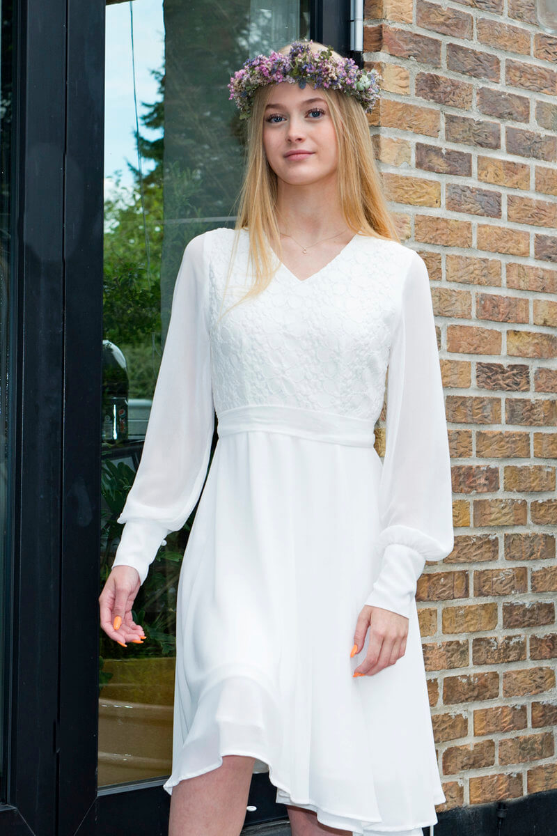 Confirmation dress Coral Romantic with lace top One & Only Confirmation dress Coral Romantic with lace top One & Only