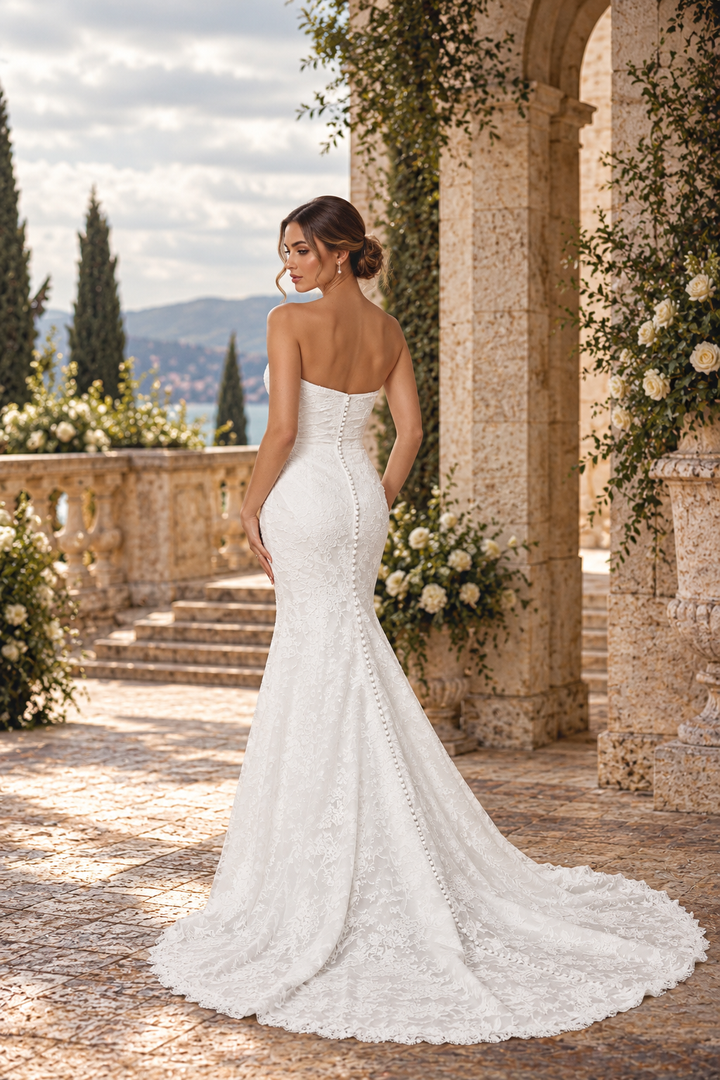 Camille - Fit & Flare brudekjole i chantilly-blonde