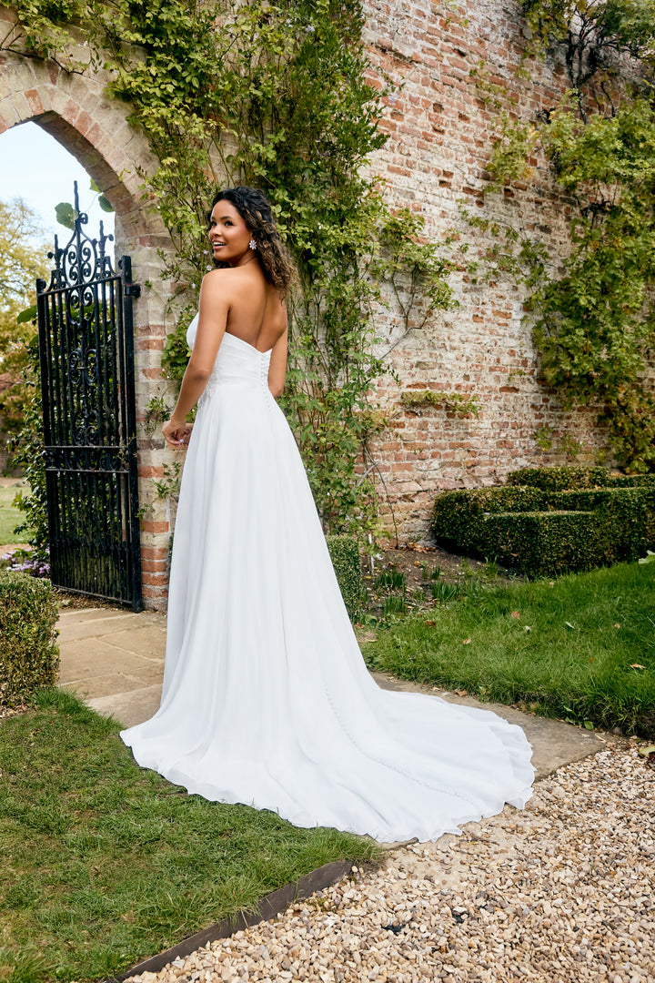 Adelie – Elegant A-line brudekjole i chiffon med sweetheart-udskæring